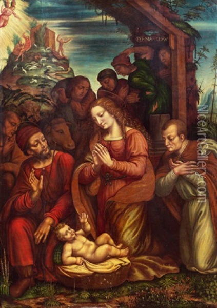Adorazione Die Maghi Oil Painting - Marco d' Oggiono