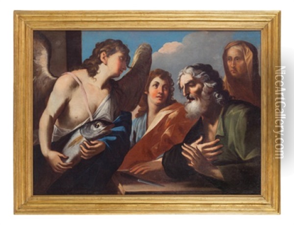 Tobiolo E L'angelo Oil Painting - Girolamo Troppa