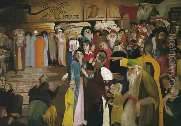 A Panaszfal bejáratánál Jeruzsálemben, 1904 Oil Painting - Tivadar Kosztka Csontvary