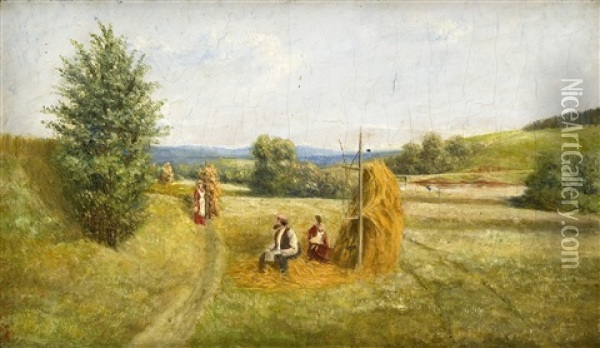 Hoyonn Pa Vik I Stange, Hedmark Oil Painting - Gerhard Peter Franz Vilhelm Munthe