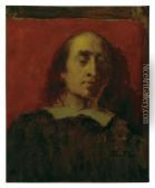 Portrait Of John Milton. Oil Painting - Eastman Johnson