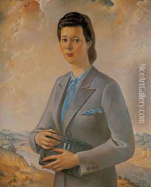 Portrait of Lucyna Grobicka Oil Painting - Ludomir Slendzinski