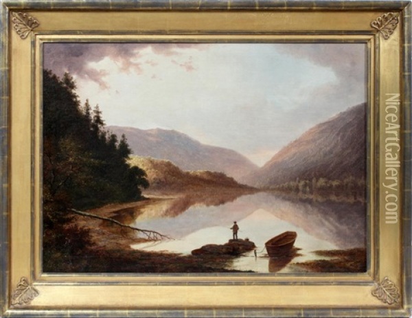 Landscape With Fisherman Oil Painting - Gunther Hartwick