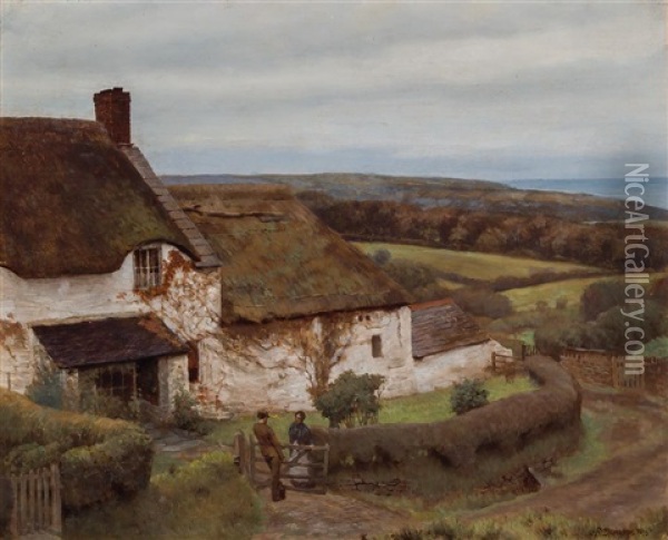 Devonshire Farm House Oil Painting - Anna Richards Brewster