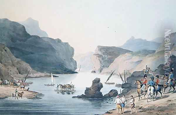 Pass of the Tagus at Villa Velha into the Alemtejo, 20th May 1811 engraved by C. Turner Oil Painting - Thomas Staunton St. Clair