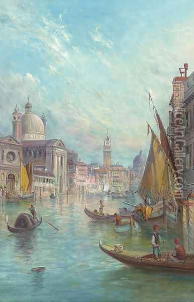 The Giudecca Canals Oil Painting - Alfred Pollentine