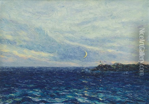 Tramonto Sul Mare Del Nord Oil Painting - Filiberto Minozzi