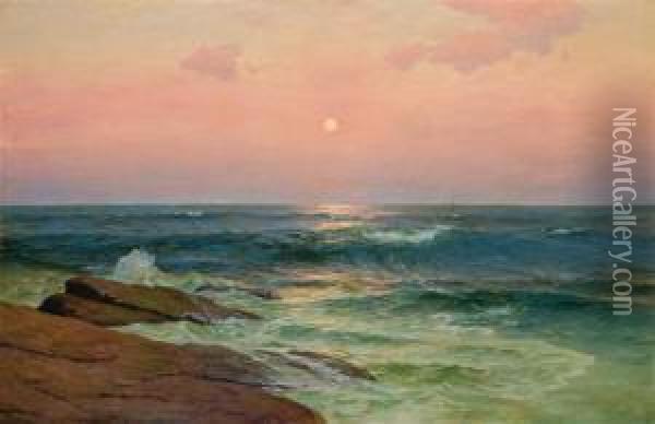 The Twilight Moon Oil Painting - Warren W. Sheppard
