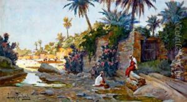 Oued Bou Saada Oil Painting - Louis Randavel