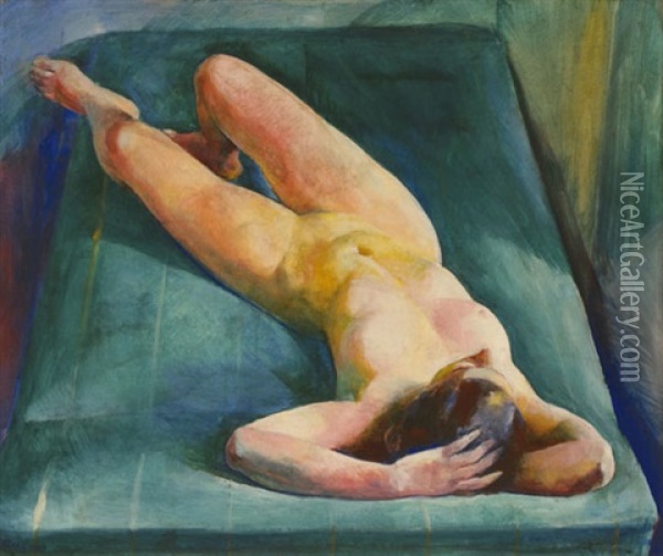 Lying Nude Oil Painting - Karoly Patko