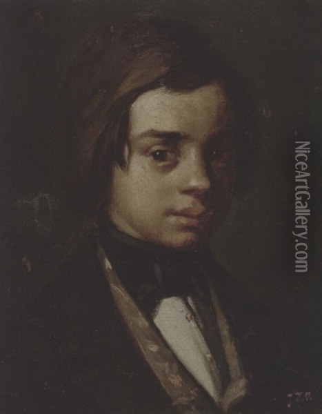 Portrait Of Auguste Feuardent Oil Painting - Jean-Francois Millet