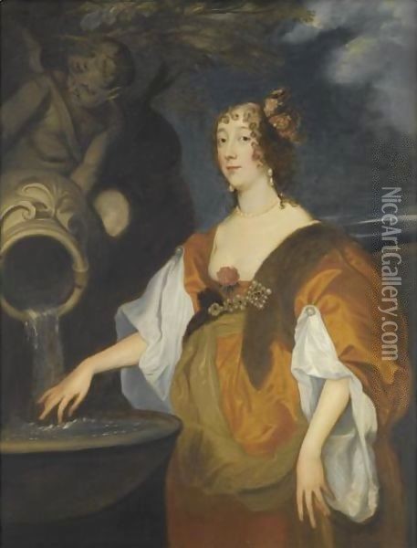 Portrait Of Lucy, Countess Of Carlisle Oil Painting - Sir Anthony Van Dyck