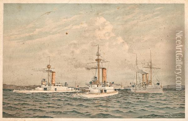 Old Navalprints Oil Painting - Frederick Schiller Cozzens