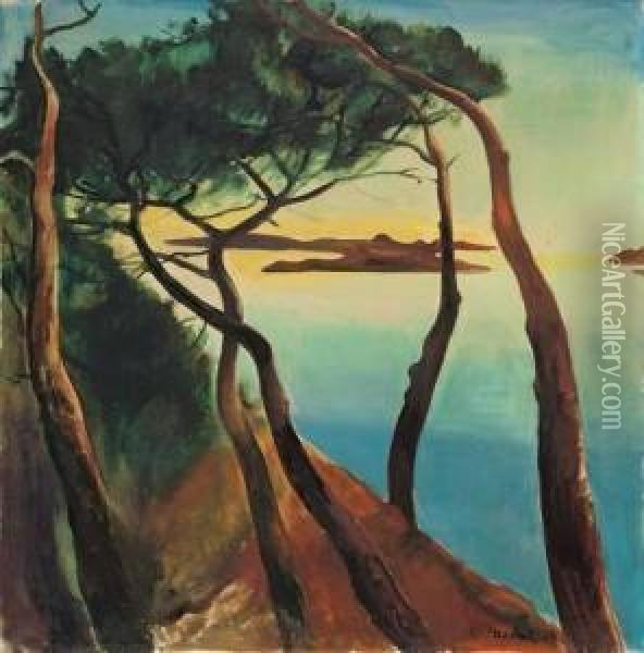 Landschaft Am Meer (ragusa) Oil Painting - Willy Jaeckel