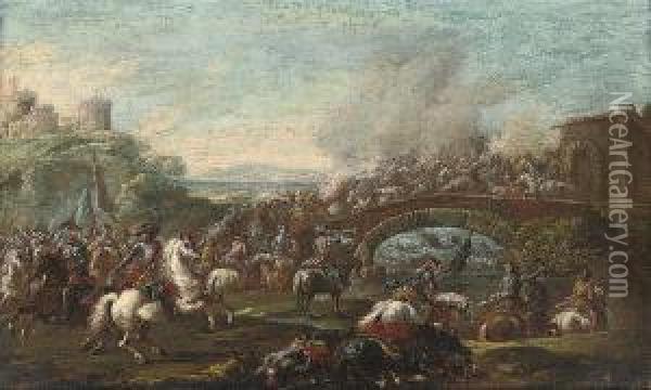 A Cavalry Skirmish Oil Painting - Ciccio Graziani