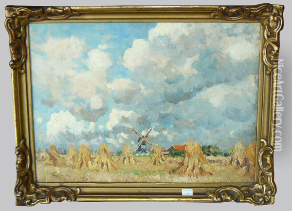 Paysage Avec Moulin Oil Painting - Joseph Caron
