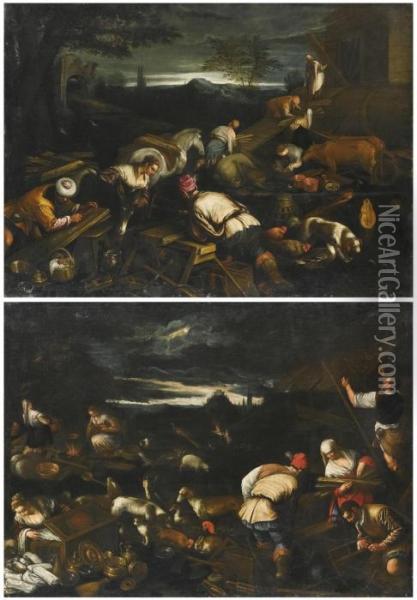Noah's Sacrifice After The Flood Oil Painting - Jacopo Bassano (Jacopo da Ponte)