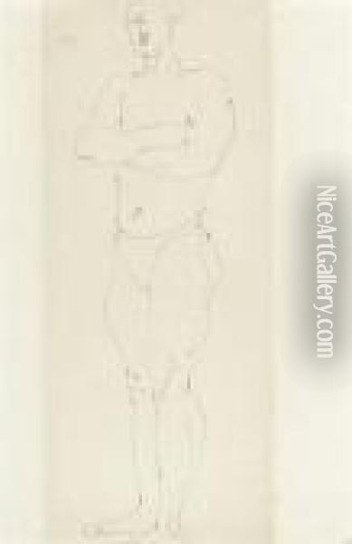 Standing Figure Oil Painting - Henri Gaudier-Brzeska