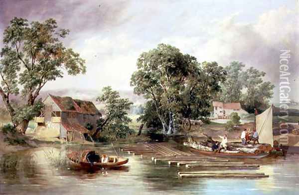 Taverham Paper Mill, Norfolk, 1839 Oil Painting - Alfred Priest