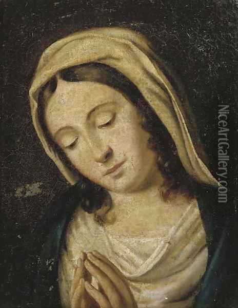 The Madonna at prayer 3 Oil Painting - Giovanni Battista Salvi, Il Sassoferato