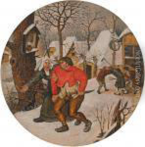 Winterlandschaft Mittrunkenbold Oil Painting - Pieter The Younger Brueghel