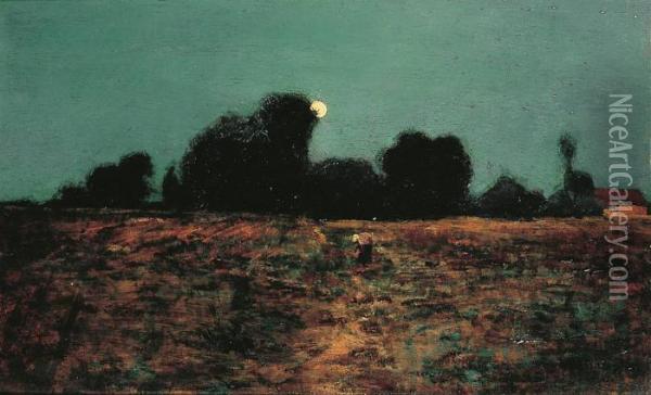 Paysage Au Clair De Lune Oil Painting - Victor Charreton