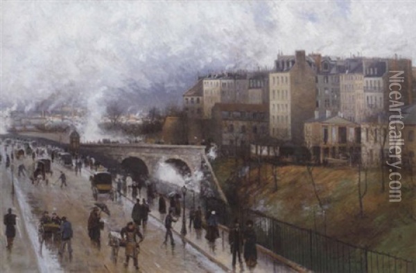Parisisk Gadescene Oil Painting - Karl Edvard Diriks