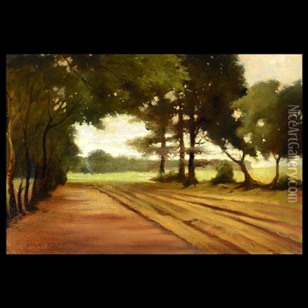 Landscape With Road And Trees Oil Painting - Henry Theess