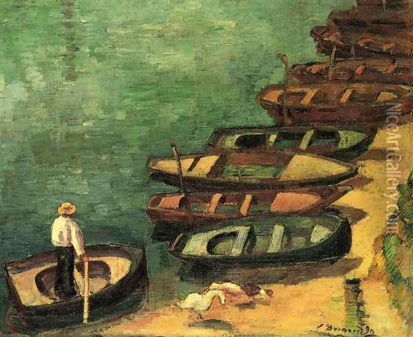 Boats at Bont-Aven Oil Painting - Emile Bernard