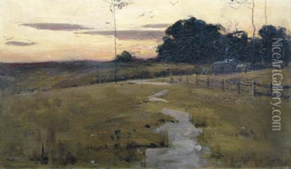 Twilight Landscape Oil Painting - Sir John Longstaff