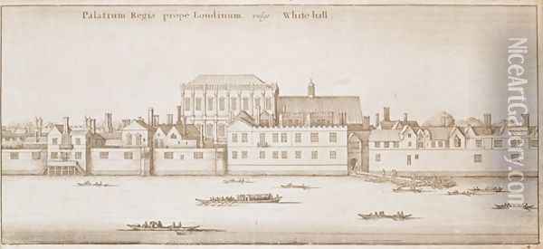 View of Whitehall Oil Painting - Wenceslaus Hollar