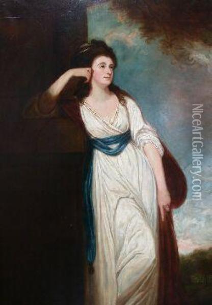 Full Length Portrait Of Lady Isabella Buchan Oil Painting - George Romney