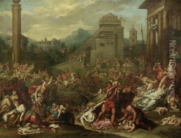 The Massacre Of The Innocents Oil Painting - Gerard Hoet the Elder