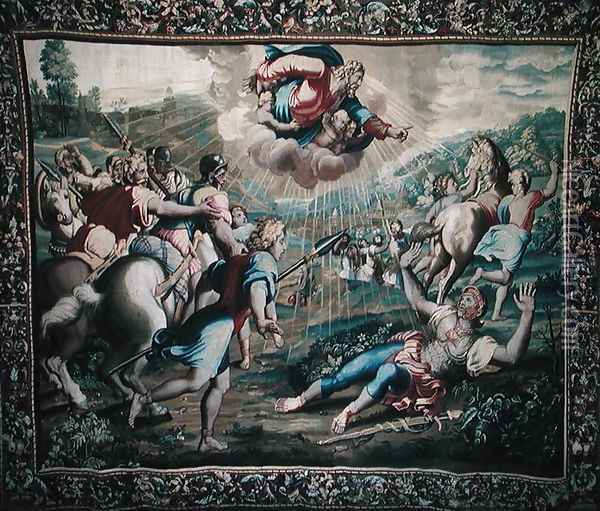The Conversion of St. Paul, from a series depicting the Acts of the Apostles, woven at the Beauvais Workshop under the direction of Philippe Behagle 1641-1705 1695-98 Oil Painting - Raphael (Raffaello Sanzio of Urbino)