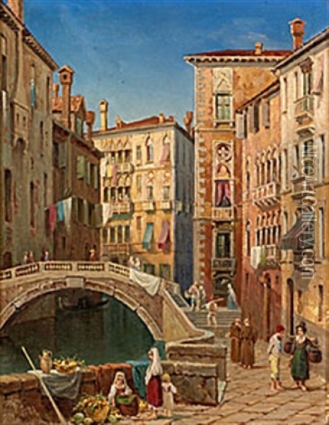 Vue Af Palazzo Furlani I Venedig Oil Painting - Gustaf Wilhelm Palm