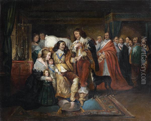 Les Derniers Moments De Louis Xiii Au Chateau Desaint-germain-en-laye Le 14 Mai 1643 Oil Painting - Henri De Caisne