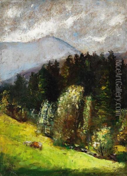 Schneekoppe Imriesengebirge Oil Painting - Lesser Ury