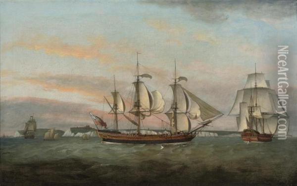 The Three-masted Merchantman Oil Painting - Francis Holman