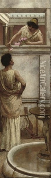 After The Serenade Oil Painting - Laura Theresa Alma-Tadema