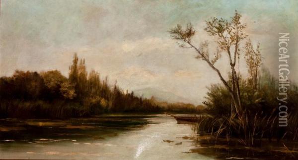 Paisaje Fluvial Oil Painting - Eugenio Arruti Y Gonzalez-Pola