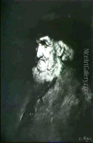 Portrait D'homme Oil Painting - Theodule Ribot