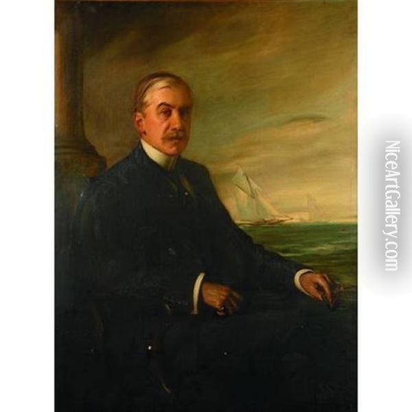 A Portrait Of Lord Queensborough Oil Painting - John Singer Sargent