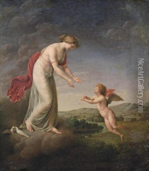 Venus Consoling Cupid Stung By A Bee Oil Painting - Friedrich Rehberg