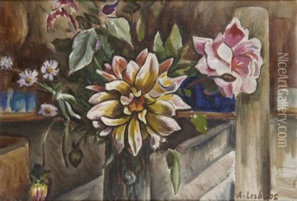 Bouquet De Fleurs Oil Painting - Alfred Lesbros