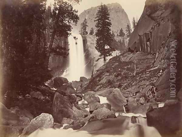 Privy at Vernal Face, Yosemite, USA, 1861-75 Oil Painting - Carleton Emmons Watkins