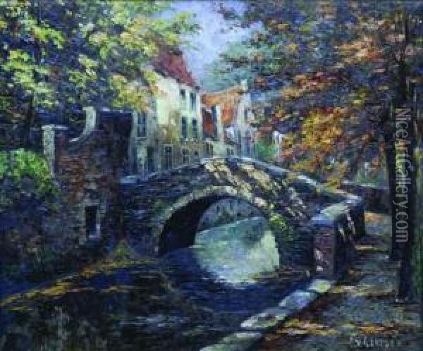 Le Pont Oil Painting - Franz Van Genesen