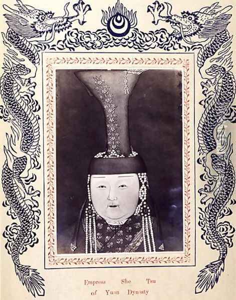Empress She Tsu of the Yuan Dynasty, from Portraits of Emperors and Empresses of Mongolia Oil Painting - Joseph Werner
