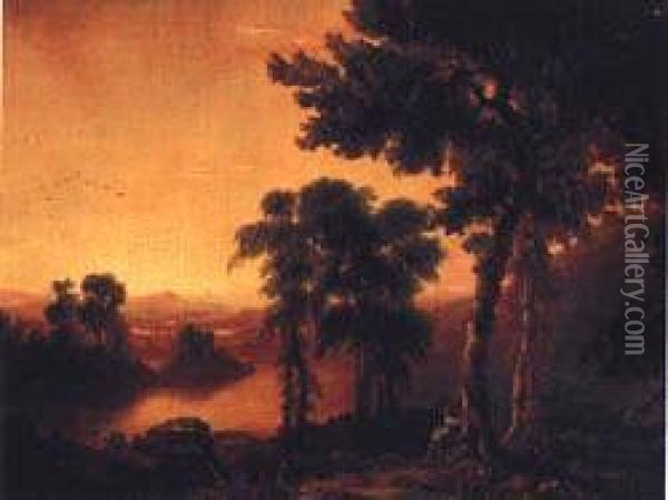Poetic Sunset Oil Painting - Thomas Cole
