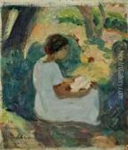 Jeune Femme Lisant Sous Un Abre Oil Painting - Henri Lebasque