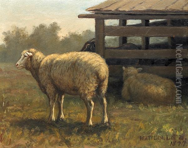 Barn Scene Oil Painting - Matilda Lotz